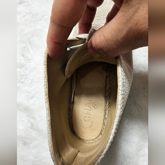 Crackled Calfskin High Top Espadrilles  w/ shoelaces, US 9 made in Spain, - Picture 14 of 16